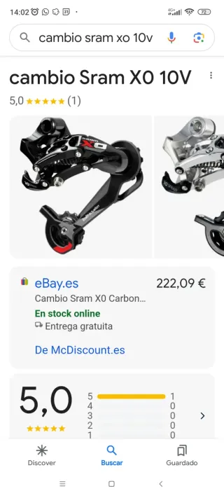 Cambio SRAM XO 10V Carbono