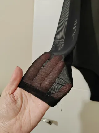 Body negro malla cuello alto manga larga