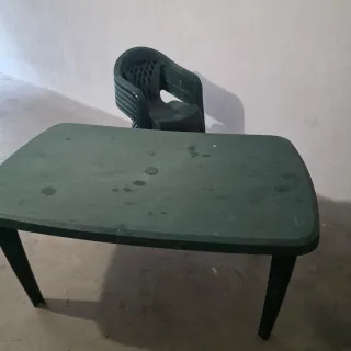 Mesa y 6 Sillas PVC Verde