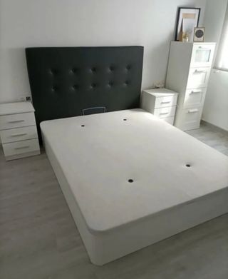 Canapé + colchón + base tapizada +Somier armario