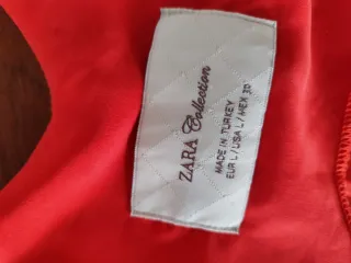 Vestido Rojo Zara Basic Talla L