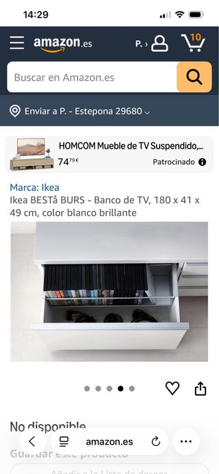 Mueble TV blanco brillantey plateado