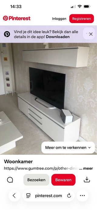 Mueble TV blanco brillantey plateado