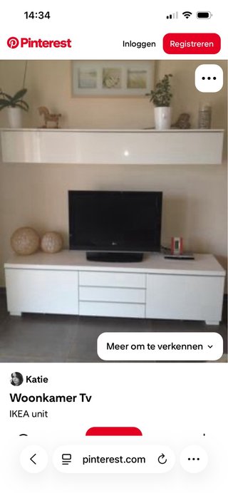 Mueble TV blanco brillantey plateado