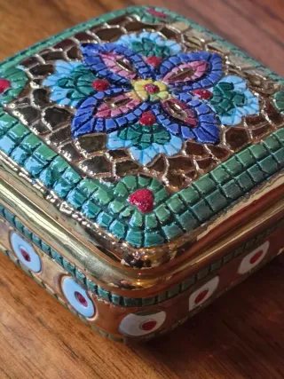 Caja joyero cerámica italiana Amalfi firmada