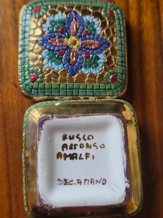 Caja joyero cerámica italiana Amalfi firmada