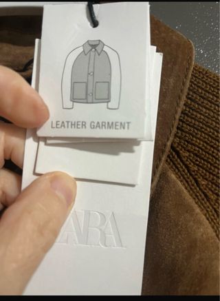 Chaqueta Zara Piel y Ante Marrón