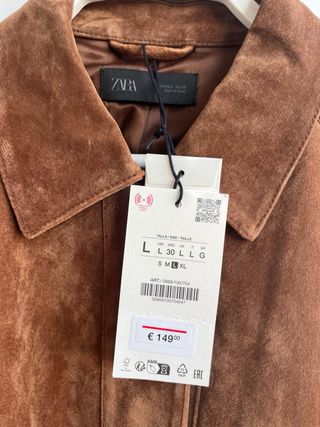 Chaqueta Zara Piel y Ante Marrón
