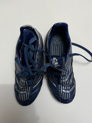 Zapatillas Fútbol Césped Adidas Azul/Plata