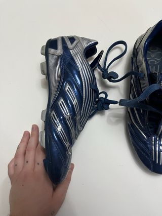 Zapatillas Fútbol Césped Adidas Azul/Plata