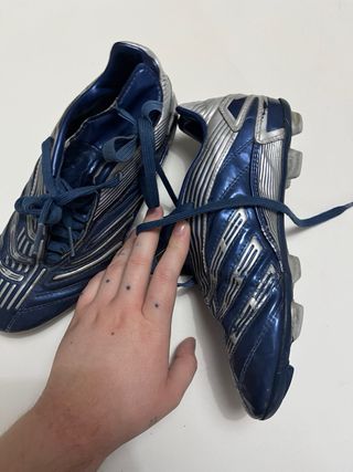 Zapatillas Fútbol Césped Adidas Azul/Plata