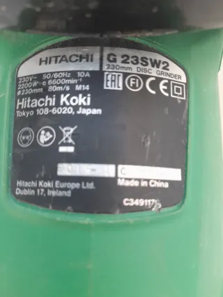 Amoladora Hitachi 2200W Disco 230mm  D.Diamante