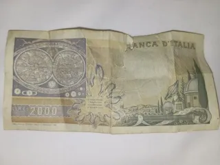 Billete 2000 Liras Italianas Galileo Galilei