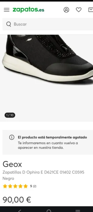 Zapatillas Geox Negras Mujer originales