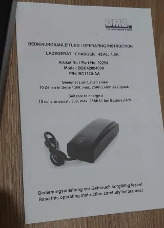 Cargador ORIGINAL Impulse / NeoDrive 42V 4A e-bike