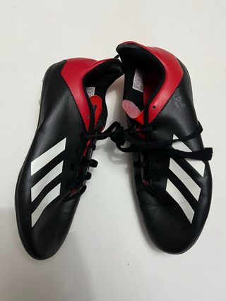 Zapatillas Adidas Fútbol Césped Negro/Rojo