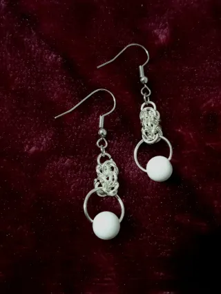 Brincos Prata com Pérolas Brancas