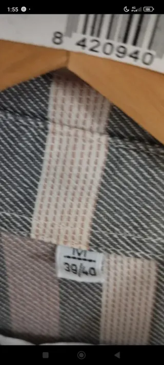 Camisa C&A vintage rayas beige y gris