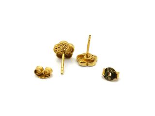 pendientes oro 18k con piedra con circonita