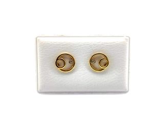 pendientes oro 18k con piedra con circonita