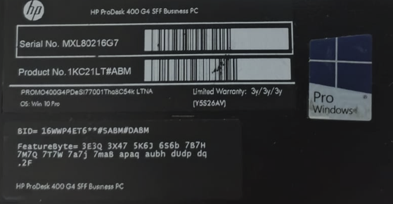 PC sobremesa HP ProDesk 400 G4 Small Form Factor afbeelding 6