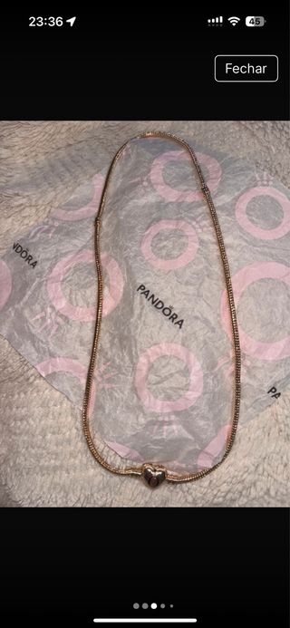 Colar Pandora Coração Dourado