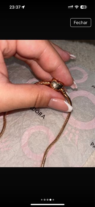 Colar Pandora Coração Dourado
