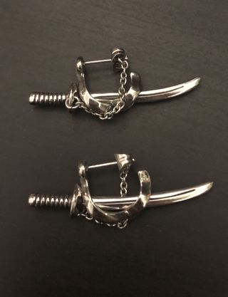 Orecchini Sciabola in Acciaio, colore Argento