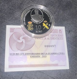 Moneda 10€ Plata Guardia Civil y Policía Nacional