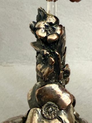 Portacandele cristallo e argento decorato