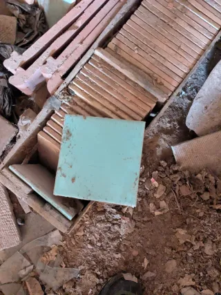 Baldosas antiguas esmaltadas azules