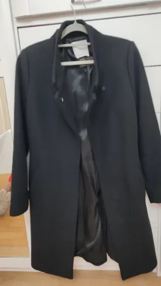 Abrigo Mango Lana Negro