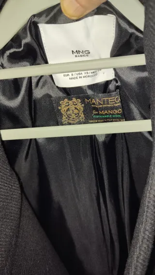 Abrigo Mango Lana Negro