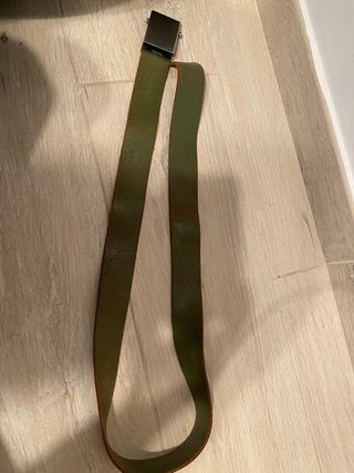 Cintura uomo pelle verde fibbia metallo