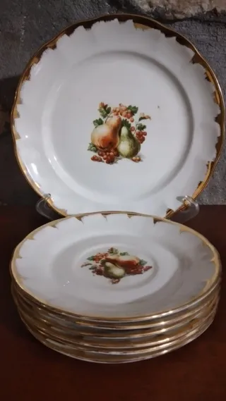 Servizio torta vintage porcellana oro