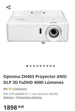 Proyector Optoma ZH403 Full HD
