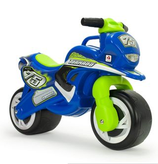 Feber - Correpasillos Moto Tundra Tornado con Decoración Permanente e Impermeable Recomendada Niños +18 Meses Color Azul y Verde