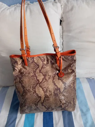 Bolso Tous auténtico estampado piel serpiente