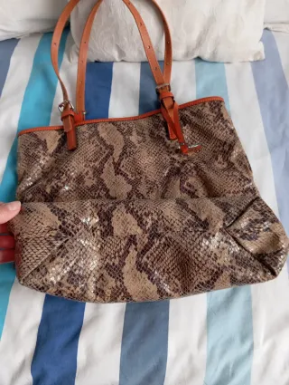 Bolso Tous auténtico estampado piel serpiente