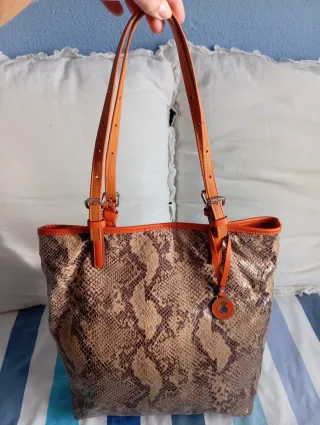 Bolso Tous auténtico estampado piel serpiente