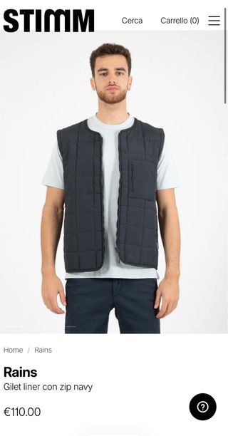 Chaleco Rains Negro Hombres