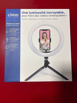 LIVOO Aro de Luz LED con Trípode para Móvil