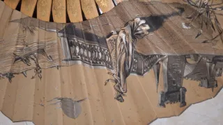 Abanico papel antiguo