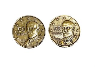 Monete 50 centesimi Grecia 2002 e 2009