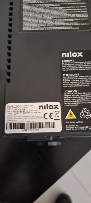 Nilox SAI 500W sin batería