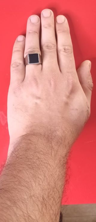 Anello Uomo Acciaio Inox Nero Satinato