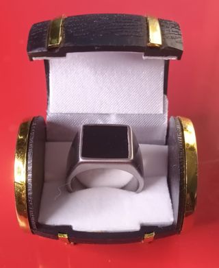 Anello Uomo Acciaio Inox Nero Satinato