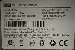 Patinete Eléctrico Xiaomi Mi M365