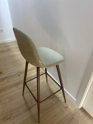 4 Taburetes altos cocina beige/topo