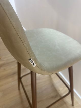 4 Taburetes altos cocina beige/topo